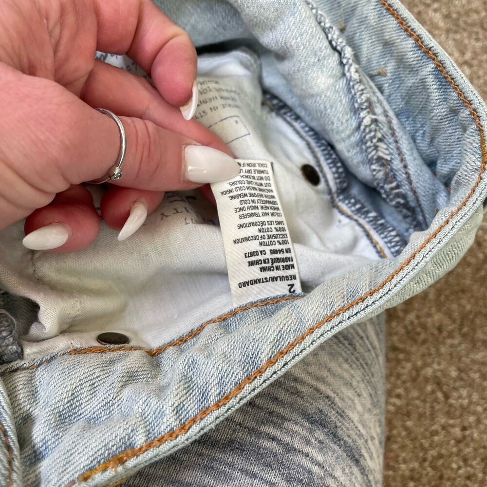 American Eagle Jeans 5 Button Fly Distressed Ligh… - image 8